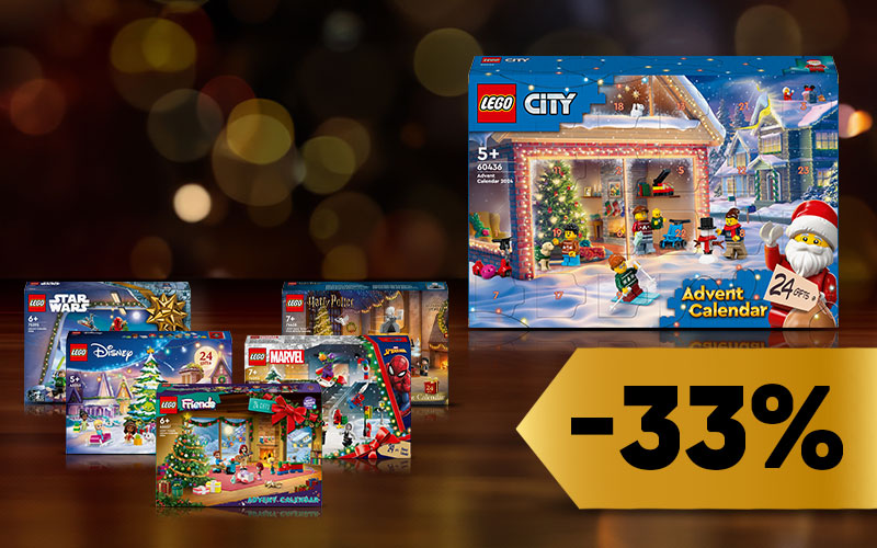 Minden LEGO® adventi naptár 33% kedvezménnyel!