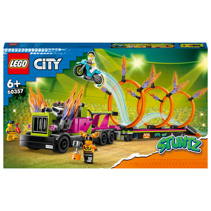 LEGO® City - Kaszkadőr járgány és tűzgyűrű kihívás (60357)