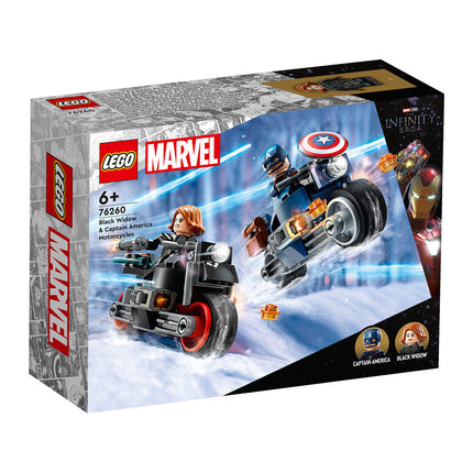 LEGO® Marvel - Fekete Özvegy és Amerika Kapitány motorkerékpárok (76260)